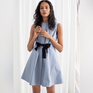 & Other Stories Paris Bow Ribbon in Chambray Size 8